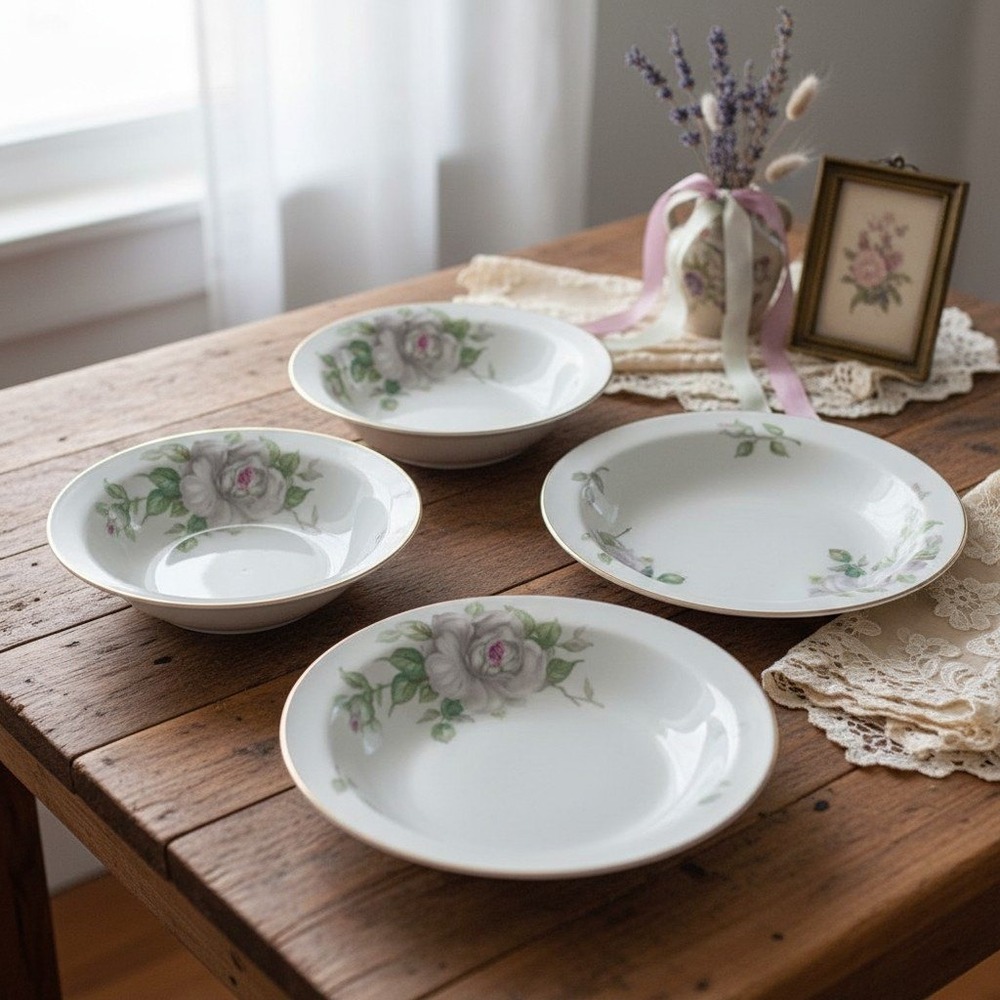 Set of 4 Vintage Craftsman China Princess 5 1/2" Dessert/Fruit Bowls Japan